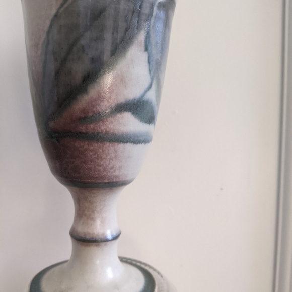 ROBIN HOPPER POTTERY GOBLET WINE GLASS CHOSIN POTTERY CANADA MADE - Picture 15 of 16